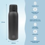 Tapp Water Bottlepro - Yeniden Kullanılabilir Su Filtresi Şişe 750 Ml. 80’den Fazla Kirletici Madde Filtreler. Bpa Içermez. Sürdürülebilir Yedek Filtre - Görsel 2