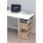 Pratico Lorea 4 Raflı Beyaz Sonomo Çalışma Masası - Görsel 2