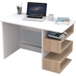 Pratico Lorea 4 Raflı Beyaz Sonomo Çalışma Masası - Görsel 3