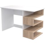 Pratico Lorea 4 Raflı Beyaz Sonomo Çalışma Masası - Görsel 4