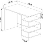 Pratico Lorea 4 Raflı Beyaz Sonomo Çalışma Masası - Görsel 5
