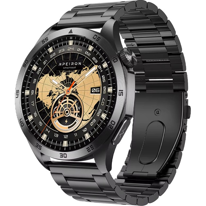 110000743906164.jpg Spovan Apeiron Sesli Görüşme Bt 5.3 Tansiyon Ölçer Türkçe Çelik Akıllı Saat - Görsel 1