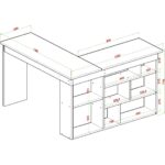 Aymobsan Pera Raflı Çalışma Masası Atlantik Çam-Antrasit - Görsel 3