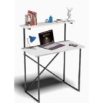 Gold Falez Çalışma Masası Raf Kitaplık Çok Amaçlı Ofis Masa Beyaz - Görsel 3