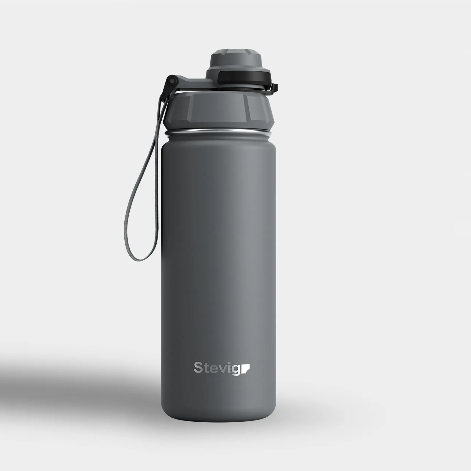 110000767093909.jpg Stevig 1 Hand Leak-Proof Sızdırmaz Çelik Termos 500 ml Grey ST-209 - Görsel 1