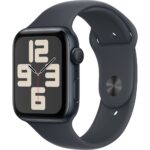 Apple Watch SE GPS, 44 mm Gece Yarısı Alüminyum Kasa ve Gece Yarısı Spor Kordon - M/L