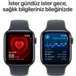 Apple Watch SE GPS, 44 mm Gece Yarısı Alüminyum Kasa ve Gece Yarısı Spor Kordon - M/L - Görsel 5