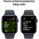 Apple Watch SE GPS, 44 mm Gece Yarısı Alüminyum Kasa ve Gece Yarısı Spor Kordon - M/L - Görsel 6