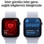 Apple Watch Series 10 GPS, 42 mm Gümüş Rengi Alüminyum Kasa ve Bulut Mavisi Spor Loop - Görsel 5