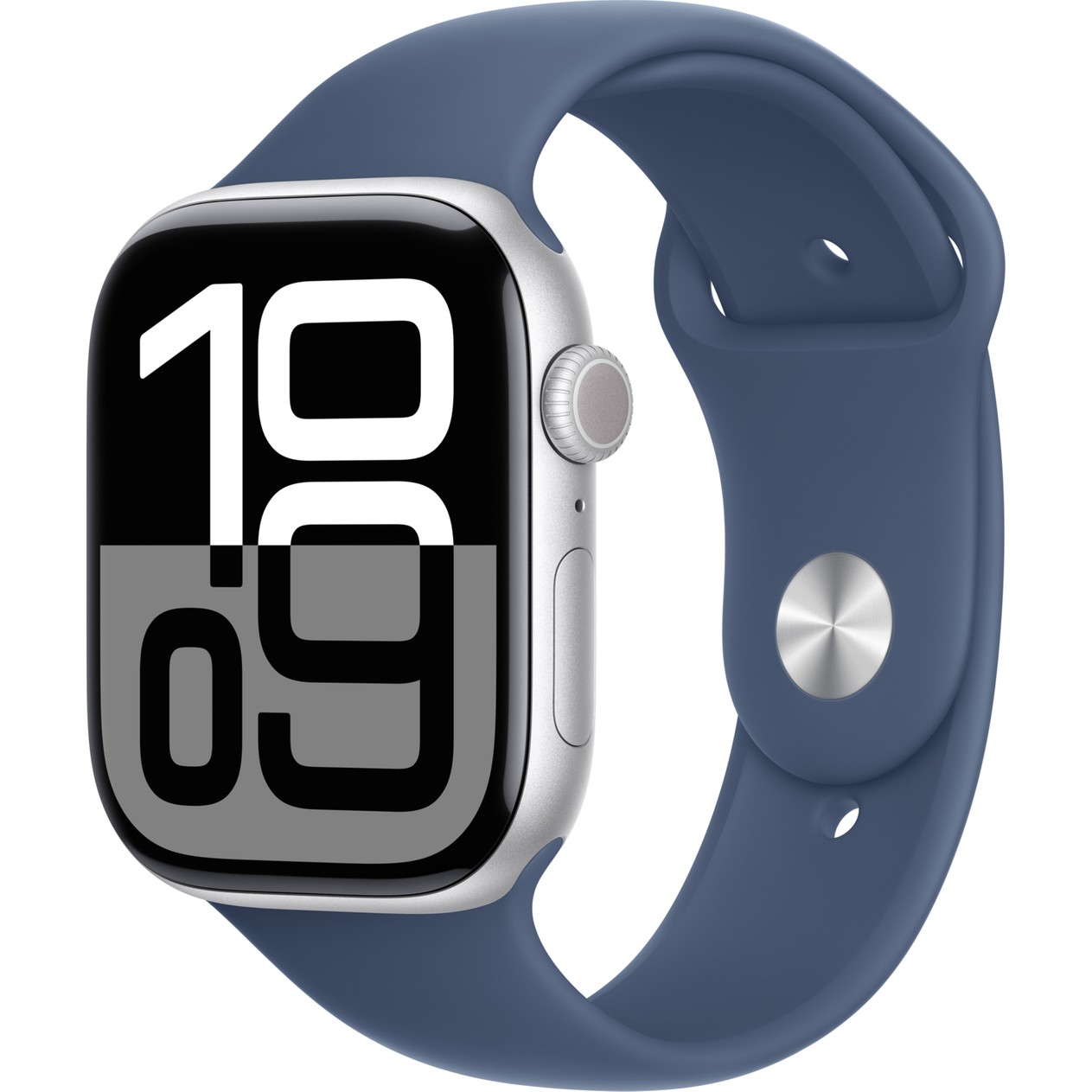 110000773544229.jpg Apple Watch Series 10 GPS, 46 mm Gümüş Rengi Alüminyum Kasa ve Kot Rengi Spor Kordon - M/L - Görsel 1