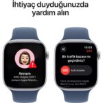Apple Watch Series 10 GPS, 46 mm Gümüş Rengi Alüminyum Kasa ve Kot Rengi Spor Kordon - M/L - Görsel 6