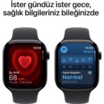 Apple Watch Series 10 GPS, 46 mm Simsiyah Alüminyum Kasa ve Siyah Spor Kordon - S/M - Görsel 5