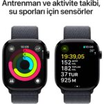 Apple Watch Series 10 GPS, 46 mm Simsiyah Alüminyum Kasa ve Mürekkep Moru Spor Loop - Görsel 4