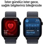 Apple Watch Series 10 GPS, 46 mm Simsiyah Alüminyum Kasa ve Mürekkep Moru Spor Loop - Görsel 5