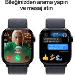 Apple Watch Series 10 GPS, 46 mm Simsiyah Alüminyum Kasa ve Mürekkep Moru Spor Loop - Görsel 7