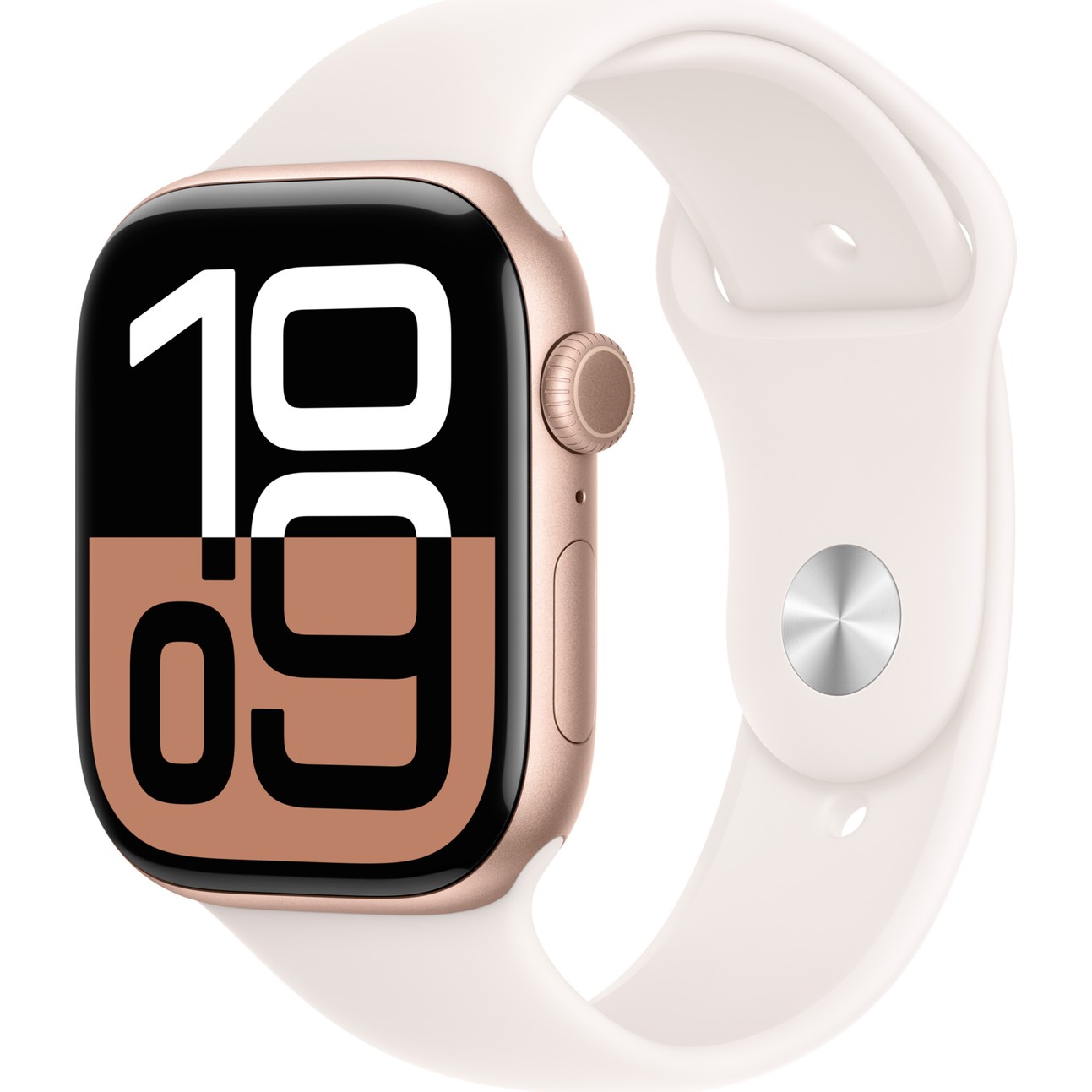 110000773544256.jpg Apple Watch Series 10 GPS, 46 mm Roze Altın Rengi Alüminyum Kasa ve Bulut Pembesi Spor Kordon - S/M - Görsel 1