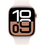 Apple Watch Series 10 GPS, 46 mm Roze Altın Rengi Alüminyum Kasa ve Bulut Pembesi Spor Kordon - M/L - Görsel 2
