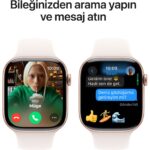Apple Watch Series 10 GPS, 46 mm Roze Altın Rengi Alüminyum Kasa ve Bulut Pembesi Spor Kordon - S/M - Görsel 7