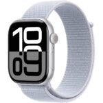Apple Watch Series 10 GPS, 46 mm Gümüş Rengi Alüminyum Kasa ve Bulut Mavisi Spor Loop