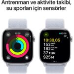 Apple Watch Series 10 GPS, 46 mm Gümüş Rengi Alüminyum Kasa ve Bulut Mavisi Spor Loop - Görsel 4