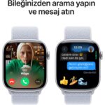 Apple Watch Series 10 GPS, 46 mm Gümüş Rengi Alüminyum Kasa ve Bulut Mavisi Spor Loop - Görsel 7