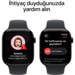 Apple Watch Series 10 GPS, 42 mm Simsiyah Alüminyum Kasa ve Siyah Spor Kordon - S/M - Görsel 6
