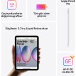 Apple iPad Mini 128GB 8.3" Wi-Fi + Cellular Tablet Uzay Grisi MXPN3TU/A - Görsel 6