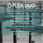 Karr Office O-Flex Duo Çift Motorlu Elektrikli Yükseklik Ayarlı Masa - 120x60 - Beyaz - Görsel 4