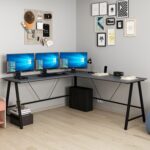 Minar Team Bilg.Masa Rafsız Siyah Metal Ayaklı-Antrasit