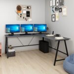 Minar Team Bilg.Masa Rafsız Siyah Metal Ayaklı-Antrasit - Görsel 2