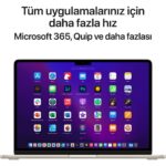 Apple MacBook Air M2 16GB 256GB SSD macOS 13" Taşınabilir Bilgisayar Yıldız Işığı MC7W4TU/A - Görsel 2