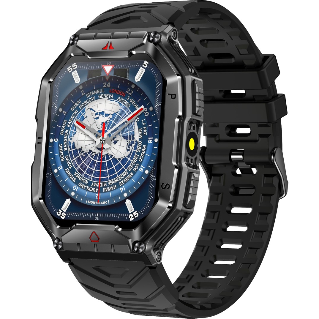 110000809651926.jpg ZCWATCH V0623 Outdoor Military Bt Call, Pusula, Spor Sağlık, 1 ATM Profesyonel Akıllı Saat - Görsel 1