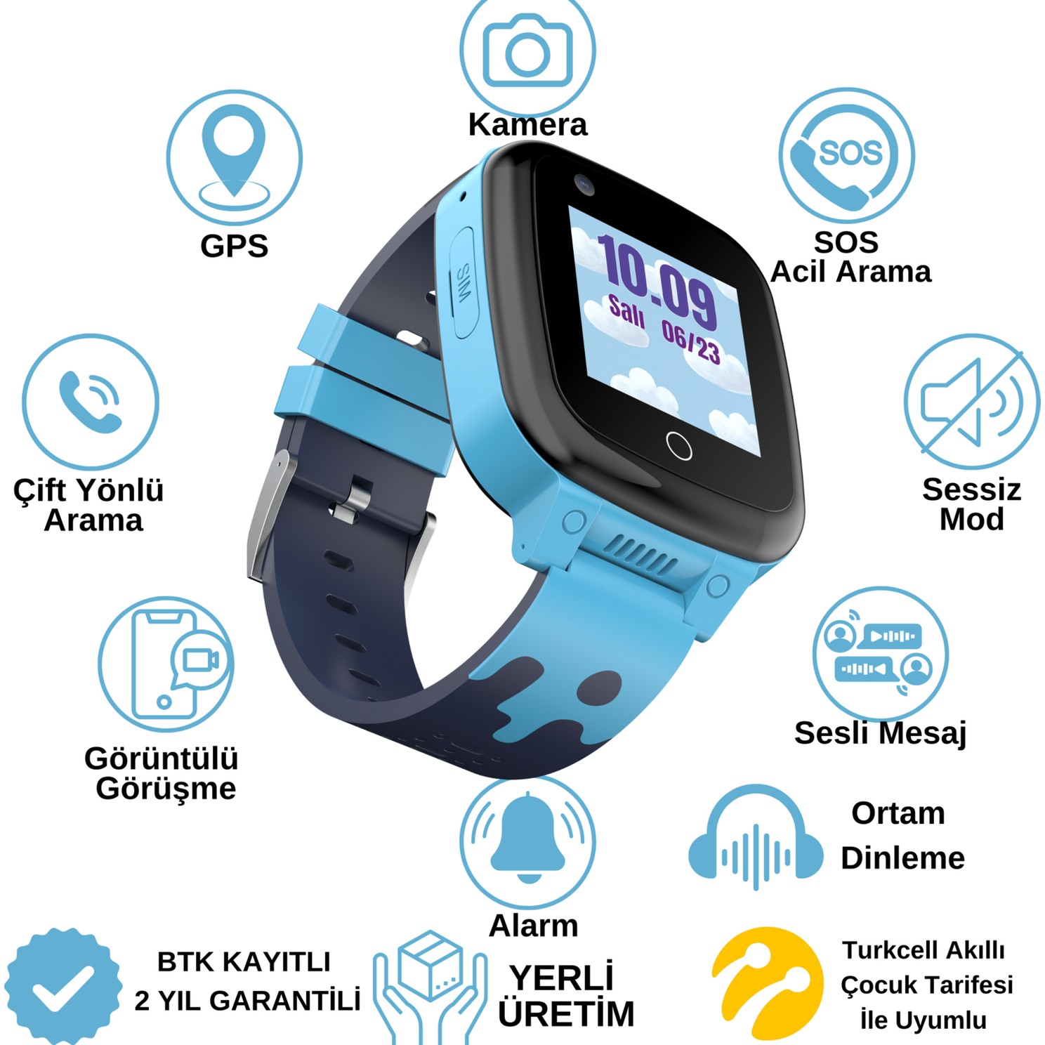 110000819182773.jpg Inoviks İNO25 Akıllı Çocuk Saati Sim Kartlı ve Görüntülü Görüşme Gps Sos Özellikli(Btk Kayıtlı-Yerli Üretim) - Görsel 1