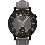 Fro LW38 Siyah Kasa 38 mm Kahverengi Kordon Akıllı Saat