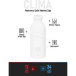 24 Bottles Clima Bottle Brushed Steel Paslanmaz Çelik Termos 330 ml - Görsel 5