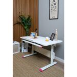 Creo Mobili Kız Çocuk Odası Masası, Ergonomik Çalışma Masası - 130x70 Cm, Beyaz/Fuşya - Vega Simple - Görsel 5