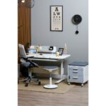 Creo Mobili Kompakt Çalışma Masası, Yükseklik Ayarlı Montessori Uyumlu - 130x70 Cm, Beyaz/Gri - Vega Simple - Görsel 8