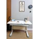 Creo Mobili Kompakt Çalışma Masası, Yükseklik Ayarlı Montessori Uyumlu - 130x70 Cm, Beyaz/Gri - Vega Simple - Görsel 5