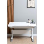 Creo Mobili Yükseklik ve Eğim Ayarlı, Çekmeceli, Sirius Basic Çalışma Masası 120x75 cm, Beyaz/Gri - Görsel 2