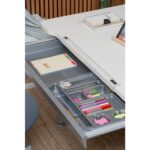 Creo Mobili Yükseklik ve Eğim Ayarlı, Çekmeceli, Sirius Basic Çalışma Masası 120x75 cm, Beyaz/Gri - Görsel 3