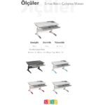 Creo Mobili Yükseklik ve Eğim Ayarlı, Çekmeceli, Sirius Basic Çalışma Masası 120x75 cm, Beyaz/Gri - Görsel 10