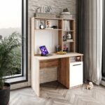 Afilli Ildır Çalışma Masası Flora Beyaz Tamamı Mdf