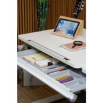 Creo Mobili Çekmeceli Çocuk Masası Eğim Verilebilir ve Çekmeceli Masa - 130x70 Cm, Beyaz/Fuşya - Vega Basic - Görsel 3