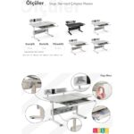 Creo Mobili Ofis Kullanımına Uygun Sade ve Dinamik Çalışma Masası - 130x70 Cm, Antrasit/Gri - Vega Standart - Görsel 8