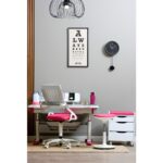 Creo Mobili Lise ve Üniversite İçin Çalışma Masası + Sandalye + Keson + Tabure - Beyaz/Fuşya - Sirius Premium