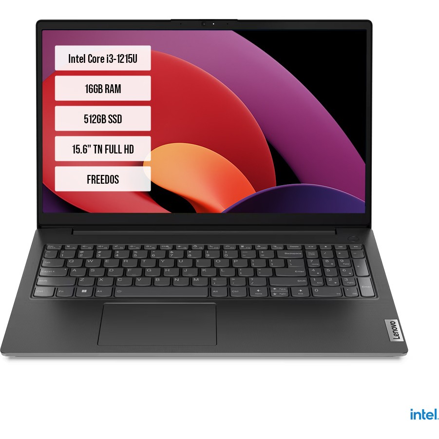 110000858032314.jpg Lenovo V15 G3 Iap 82TT00A4TX Intel Core I3-1215U 16GB 512GB SSD 15.6" Tn Freedos Taşınabilir Bilgisayar - Görsel 1
