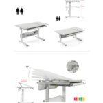 Creo Mobili Çekmeceli Çocuk Masası Eğim Verilebilir ve Çekmeceli Masa - 130x70 Cm, Beyaz/Fuşya - Vega Basic - Görsel 7