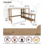 Cmd Wood TAVALO Çalışma Masası – 125x65 cm, 120cm Etejerli & 2 Raflı, Ahşap Ayaklı, MDF, Modern ve İşlevsel Tasarım - Görsel 2