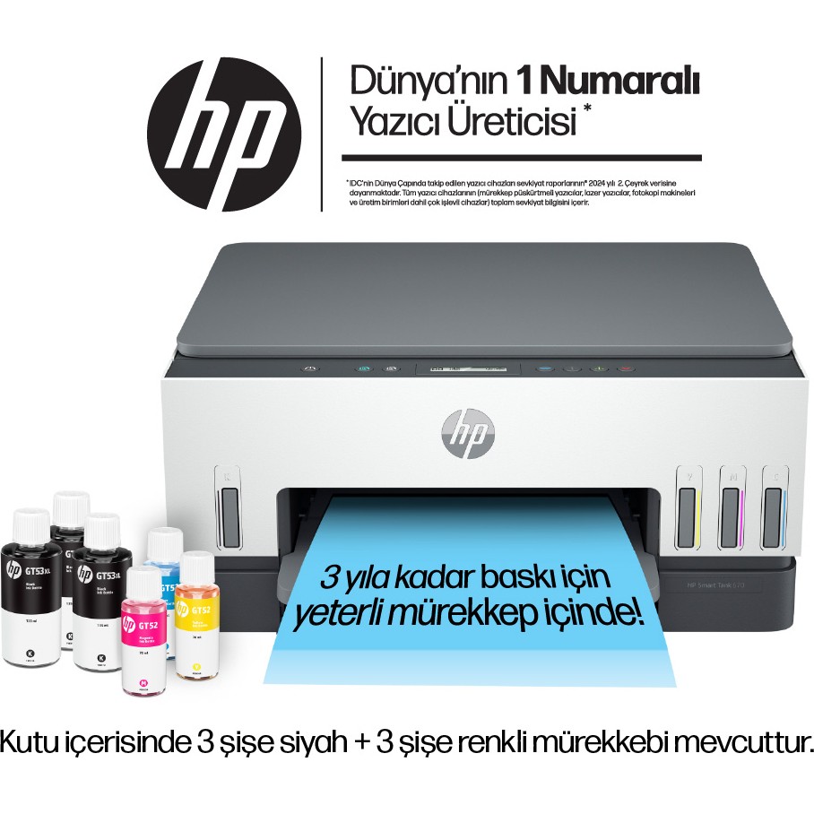 110000940124851.jpg HP Smart Tank 670 All-in-One Yazıcı, Baskı, Tarama, Kopyalama, Kablosuz, 6UU48A - Görsel 1