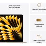 Apple MacBook Air M4 16GB 256GB SSD macOS 13" Taşınabilir Bilgisayar Yıldız Işığı MW0Y3TU/A - Görsel 10